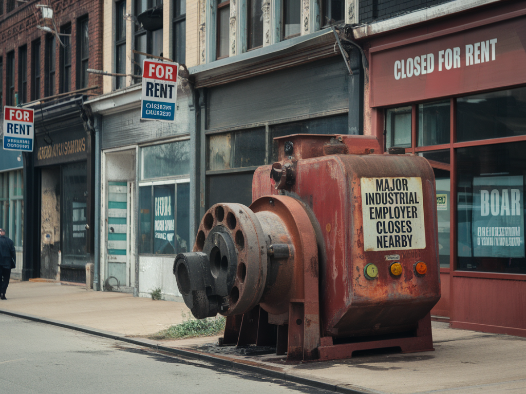 What happens to your pension if a major industrial employer closes nearby?