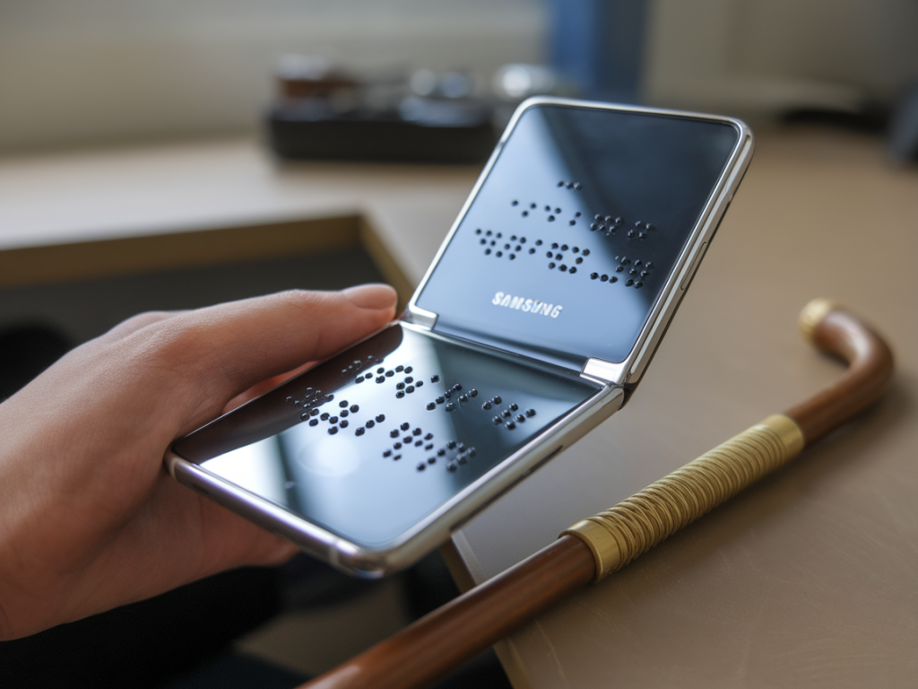 How will samsung's new foldable phone change accessibility for blind and low‑vision users?