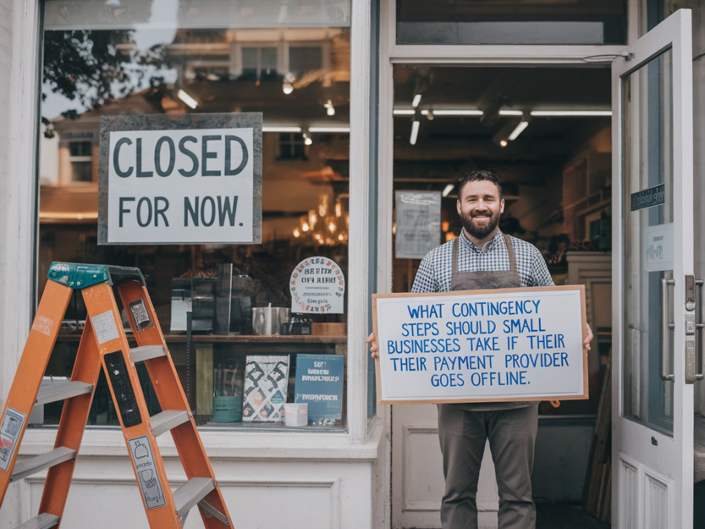What contingency steps should small businesses take if their payment provider goes offline