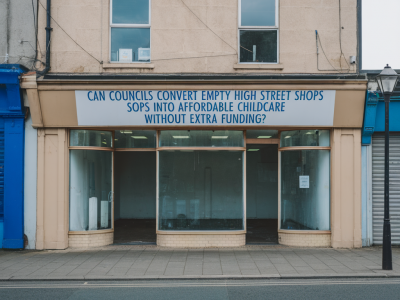 Can councils convert empty high street shops into affordable childcare without extra funding