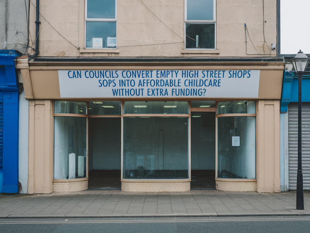 Can councils convert empty high street shops into affordable childcare without extra funding